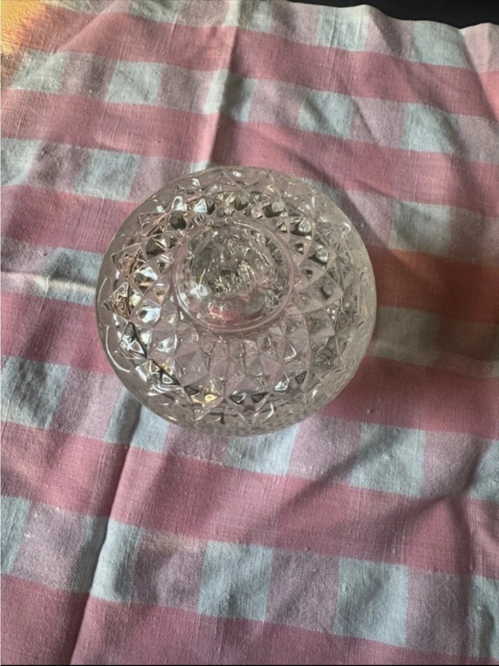 Clear Pressed Glass Covered Candy Dish